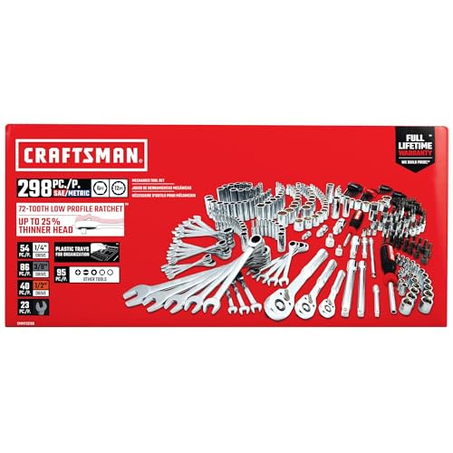 CRAFTSMAN Mechanics Tool Set, 298 Piece Hand Tool and Socket Set SAE/Metric (CMMT12139)
