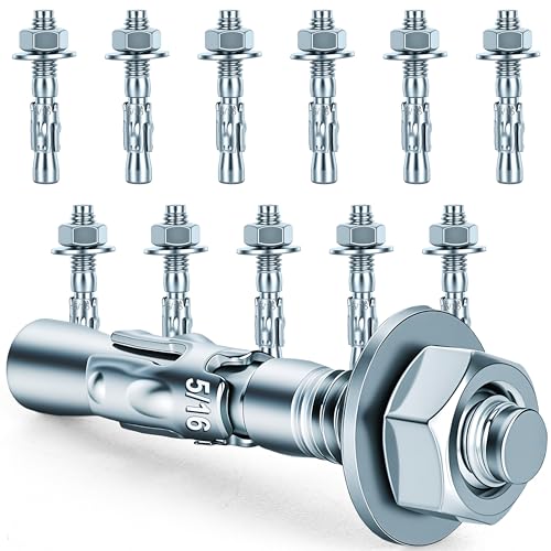 5/16 x 2 in Wedge Anchors 12 pcs Galvanized Concrete Anchors - size: 5/16 x 2In