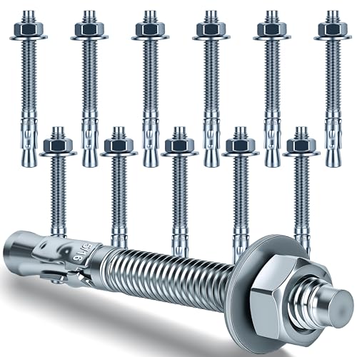 5/16 x 3 in Wedge Anchors 12 pcs Galvanized Concrete Anchors - size: 5/16 x 3In
