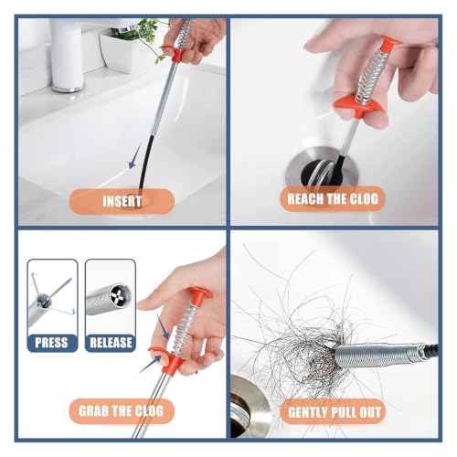 Drain Snake, Toilet Auger Hair Drain Clog Remover (61 inch) - style: 61 IN