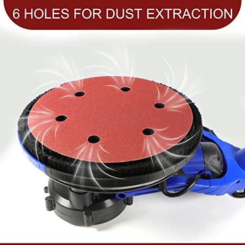 Awutzut 9 Inch 6 Hole Sanding Discs 40 Grit Hook and Loop for Drywall Sander 12PCS - style: 40 Grit