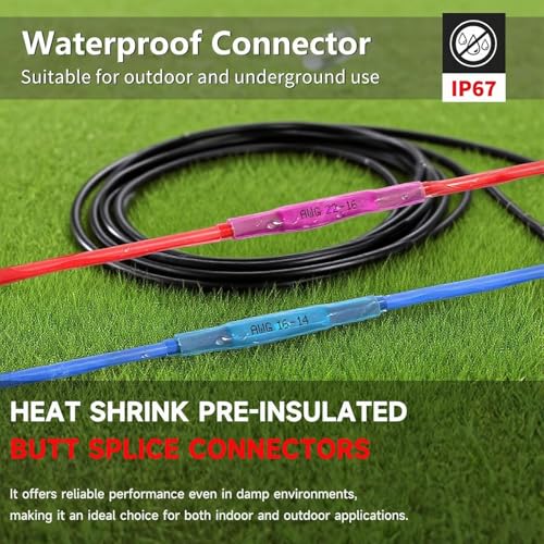 BAALA 360 PCS Heat Shrink Butt Connectors Kit, 26-10 Gauge Tinned Copper Butt Terminals Wire Connectors, Marine Grade Waterproof Electrical Crimp Butt Splice Connectors