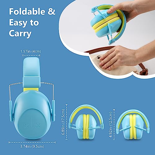 ProCase Kids Noise Cancelling Headphones Ear Hearing Protection, Blue - color: Blue