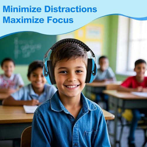 Floriogra Noise Cancelling Headphones for Kids/Toddler 28dB SNR Ear Muffs - color: Blue