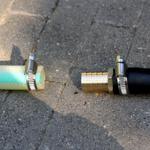 Solid Brass Garden Hose Repair Connector with Clamps Hose Repair Kit, 5/8"Barb Garden Hose Fittings (5/8"Barb-3 Set) - color: 5/8"Barb-3 Set