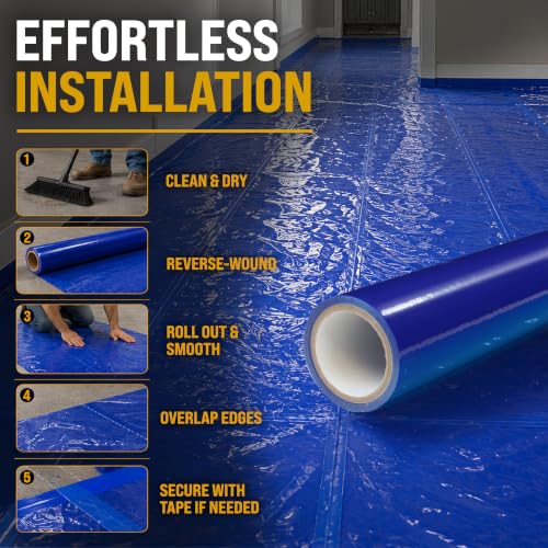 Dura-Gold Floor Protection Film, 36-inch x 100-foot Roll, Clear Plastic - size: 36-inch-x-100-feet