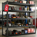 Metal Garage Shelving Unit, Heavy Duty Adjustable Industrial Storage Shelves, Steel Storage Rack for Garage, Warehouse, Basement, Black, 72" H x 47.2" W x 23.6" D, 1 Pack - size: 72"H x 47.2"W x 23.6"D