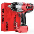 Cordless Impact Wrench 1/2 inch Compatible with Milwaukee 18V Battery: 1700FT-LBS High Torque Impact Wrench Heavy Duty Tool - Brushless Electric Impact Gun Includes LED Work Light - Bare Tool Only - size: 1/2inch, style: Compatible with Milwaukee(No batte