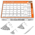HELIFOUNER 1500 Pieces M2 M3 M4, 304 Stainless Steel Phillips Pan Head Machine Screws Bolts Washers Nuts Hardware Assortment Kit - style: Phillips Pan Head