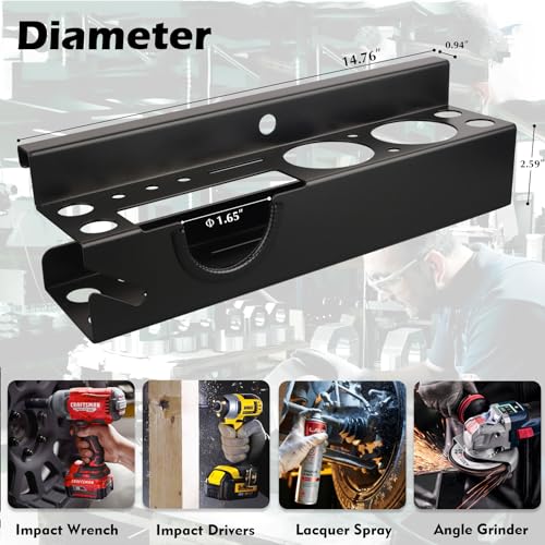 MUTUACTOR Power Tool Organizer,Heavy Duty Drill Driver Angle Grinder Holder,Quick Access Impact Drill Holder Tool Rack Utility for Rolling Tools Chest Utility Storage Carts - style: Drill Driver Angle Grinder Holder