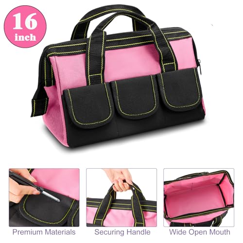 Sanwuta 3 Pack 16 Inch Tool Bags, Classic, Red, Pink, Light Purple - color: Red, Pink, Light Purple, size: 16 Inch, style: Classic