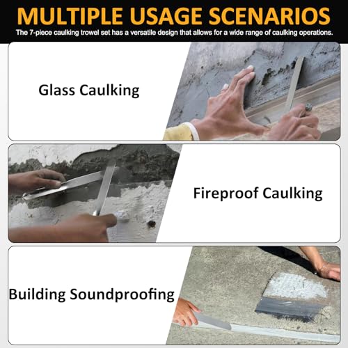 958-G01 Caulking Spatula Set, 7-Piece Stainless Steel Caulking Knife - size: 3in