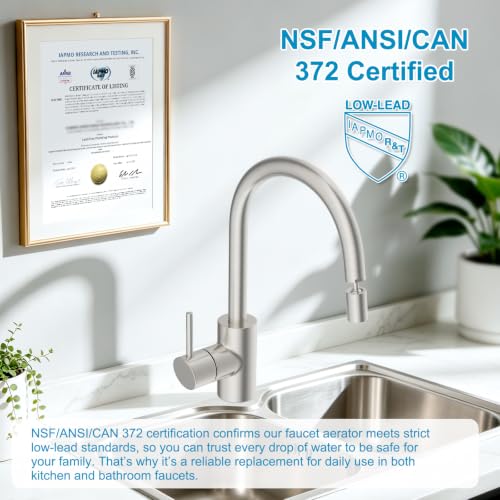 Hibbent 4-Mode Faucet Aerator, Faucet Sprayer Attachment, Brushed Nickel - color: Brushed Nickel, style: Four Modes