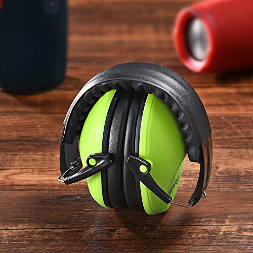 Champs Ear Muffs for Noise Reduction Earmuff Noise Protection Reduction Headphones for Toddlers Kid Children Teen NRR 25dB Safety Hearing Ear Muff Air Shows, Concerts, Firework, Study [Green] - color: Green