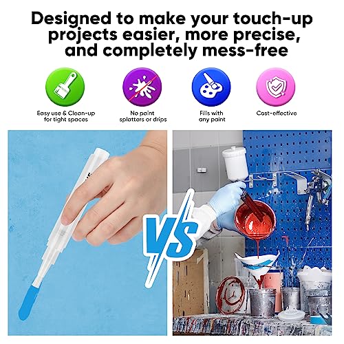 Touch Up Paint Pen 4 Paint Touch Up Pens Fillable Brush Refillable for Walls Wall Repair Funiture Cabinet Wood Floor Window 6ML 9Pcs Set - size: 4 Pack
