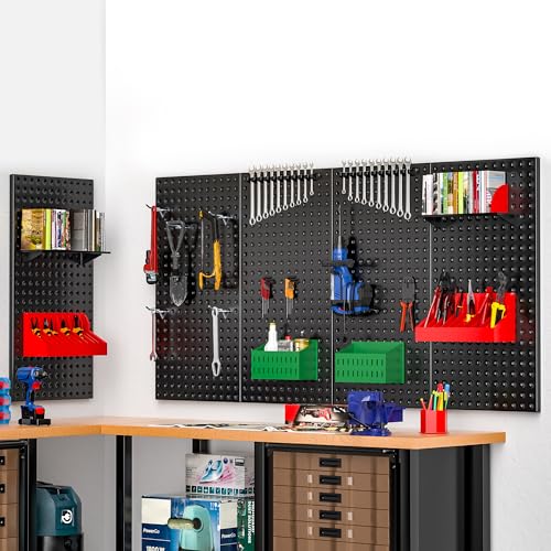 EVERHANGER Metal Pegboard Panels 24" x 12", Heavy Duty Peg Board for Garage - size: 5 Pack 24" x 12"