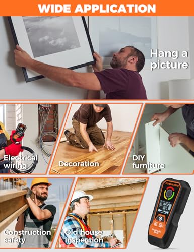 Rechargeable 6 in 1 Stud Finder Wall Scanner POROMETISTO,High Range Measure