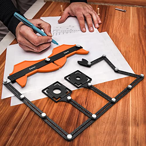 Saker Contour Gauge Profile Tool- Adjustable Lock-Precisely Copy Irregular Shape Duplicator -Irregular Welding Woodworking Tracing - Must Have Tool for DIY Handyman, Construction (Connection Package) - style: Connection Package