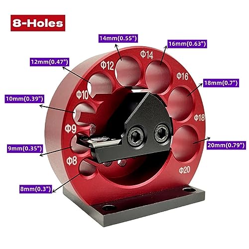Dowel Maker Jig Kit Round Structure Dowel Maker Jig, Solid Stable Aluminum Alloy emented Carbide Blade Dowel Cutter Plate for Woodworking 8 Holes 8 to 20mm Electric Drill Milling Dowel Auxiliary Tool