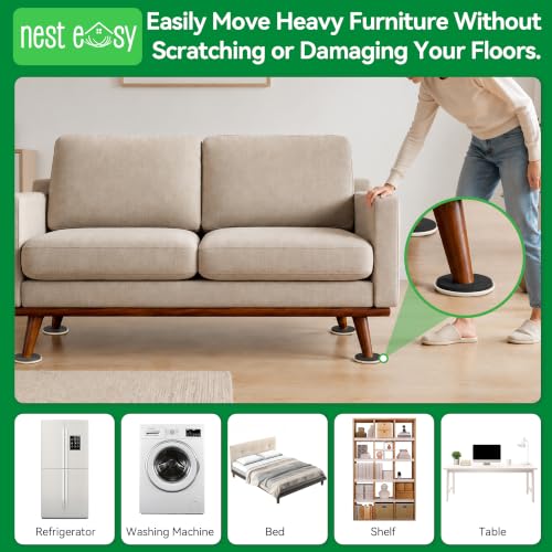 NEST EASY Furniture Lifter Tool 8-Pack of 3.5" Sliders, Save 80% Effort
