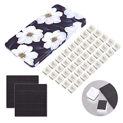 qianshan 40Pcs Empty Half Pans Watercolor Tin Palette with Magnetic Stripe - color: Flower