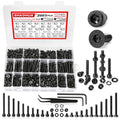 2002Pcs M4 Hex Socket & Flat Head Bolts and Nuts with Nylon Nuts - size: L. M4
