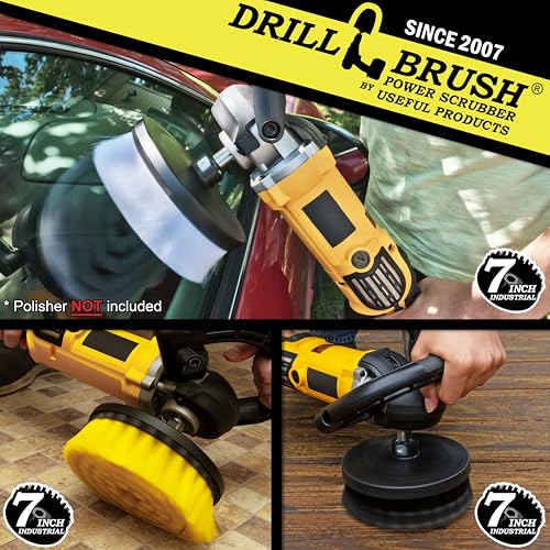 Drill Brush 7 Inch Variety Cleaning Kit for Variable Speed Polisher & Drill - color: Multicolor