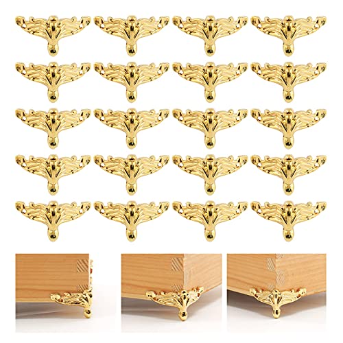 Zorfeter 24 Pcs Antique Brass Box Legs, Style1, Gold - color: Gold, size: Style1
