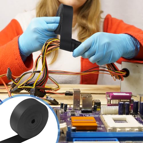 1 Inch Heat Shrink Tape Black Electrical Roll Shrinkable Wrap - size: 1 Inch