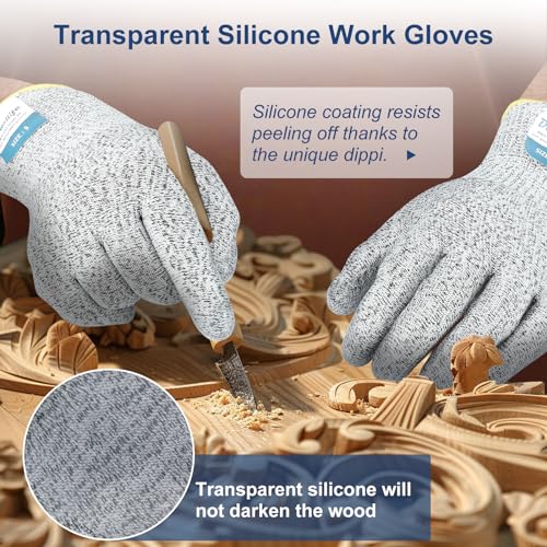 Dowellife Level 5 Cut Resistant Gloves with Silicone Coating Food Grade - size: Medium (Pack of 1), style: Silicone Coated