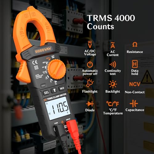Digital Amp Clamp Meter Multimeter 4000 Counts,600A, AC/DC Voltage