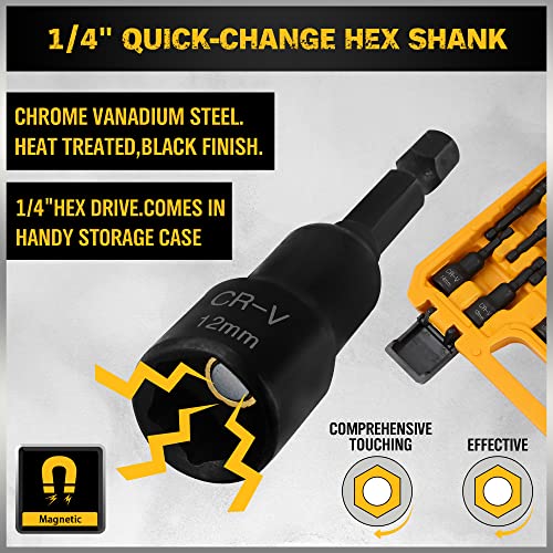 ELEAD 47-Piece Magnetic Nut Driver & Screwdriver Bit Set - Strong Magnetic Nut Drivers for Impact Drill, Power Nuts Driver, Mini Ratcheting Wrench, Drill Bits Extension & Socket Adapter - style: 47-Piece Nut Driver Set