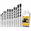 12-Piece Masonry Drill Bit Set & Concrete Drill Bit Set, 7 Sizes, 1/8"-1/2" - size: 12pcs 1/8"-1/2" Masonry Drill Bit Set