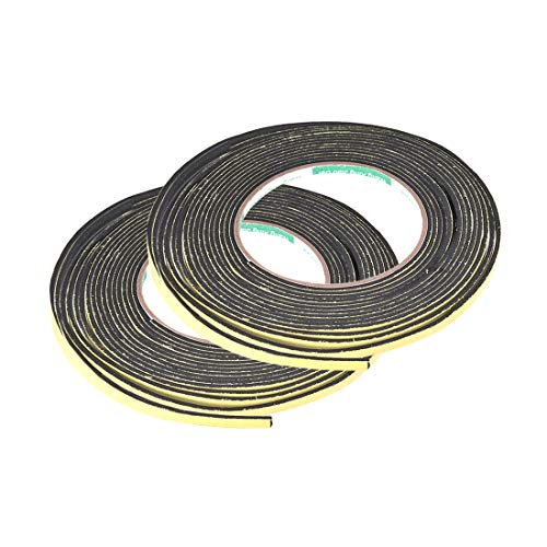 uxcell Sealing Foam Tape 5mm Wide 2mm Thick 5m/16.4ft Long, Self Adhesive Weather Strip for Window Door Insulation, Pack of 2 - size: 5mmx2mmx5m