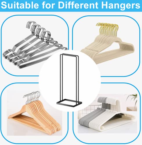 Hanger Organizer 4Pack Clothes Hanger Holder Organizer for Closet Laundry Room Coat Hanger Stacker for Wire Hangers Rack Stand Caddy for Adult Kids Velvet Pants Hangers Storage - color: Black, size: 4 Pack