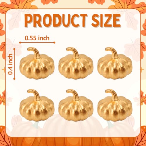 Pumpkin Hinge Toppers Set of 6 - Door Magnetic Hinge Heads Decorative Topper - Fall Indoor Hinge Decoration Charms for Halloween (Metal Alloy)