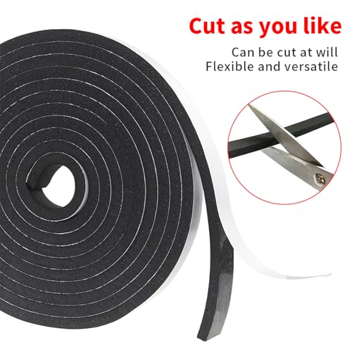 Foam Insulation Tape self Adhesive,1In x 1/8In x 16.4Ft Weather Stripping for Doors and Windows,Sound Proof soundproofing Door Seal,Weatherstrip,Pipe Cooling, Air Conditioning Seal Strip - size: 1 in x 1/8 in x 16.4 ft