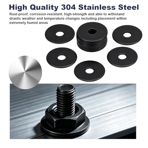 ZQZ 1/4 x 1 Stainless Steel Flat Washers, 100PCS Fender Washer 1" OD - size: B-1/4" x 1"-100 Pieces