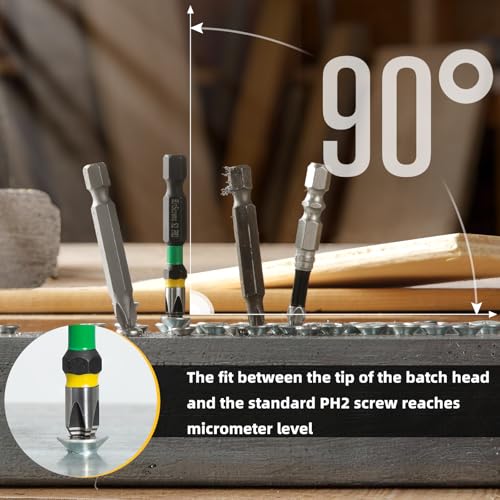 1" PH2 Anti Slip Screwdriver Bits #2 10 Pcs, 2026 New Laser Tech 360° - color: Phillips #2, size: 1 inch