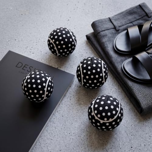 Macarrie 60 Pcs Precut Tennis Balls for Chairs Legs, Black and White - color: Black and White