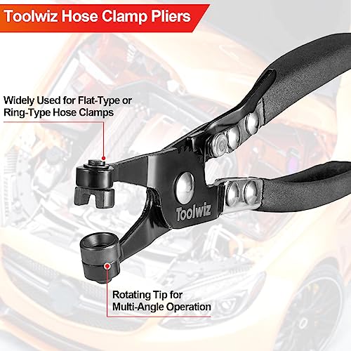 Toolwiz Hose Clamp Plier, Heavy Duty Hose Clamp Tool with Locking Device - size: 1 pcs Flat Band Plier