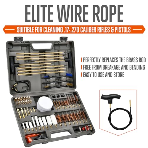 GLORYFIRE Elite Gun Cleaning Kit, 1oz Oil with Reinforced Rods - size: 59PCS