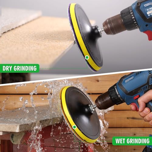 8PCS Diamond Polishing Pads 7 Inch, Wet/Dry Concrete Polish Tools Kit for Drill, Grinder, Polisher, 50-3000 Grit Polishing Set for Marble Granite Quartz Stone - size: 7 Inch 50-3000 Grit