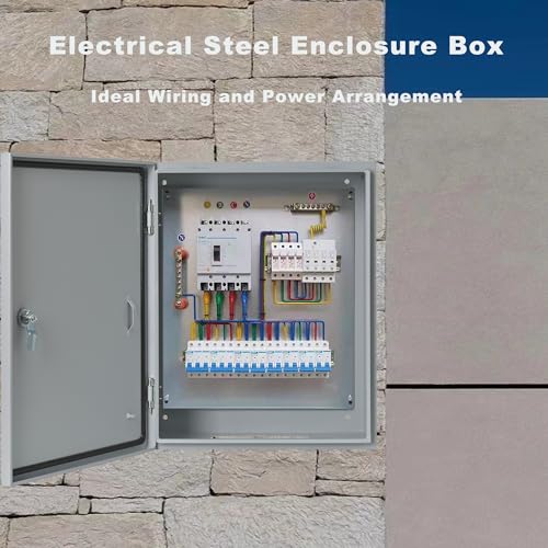 Waterproof Electrical Enclosure 16 x 16 x 6'', Outdoor Electrical Box Weatherproof, Electrical Junction Box with Reinforced Lock - size: 16 x 16 x 6''