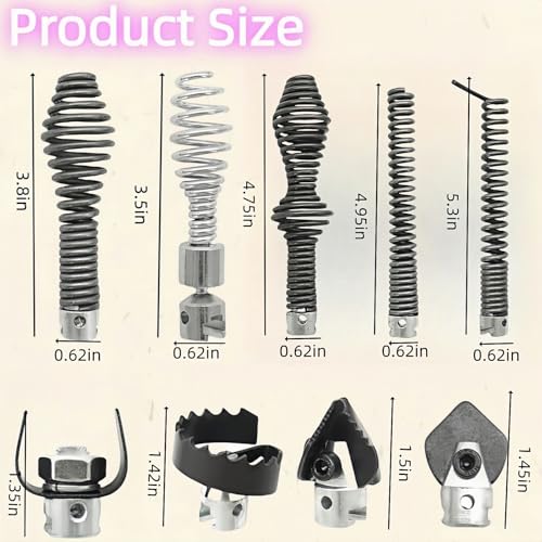 10 - Piece Drain Snake Cutter and Auger Set, High - quality, Fits for RIDGID C8 5/8" Drain Snake Cable 62270