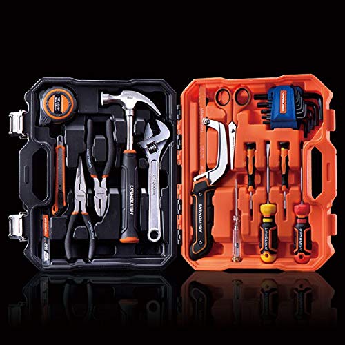Vanquish 37-Pieces Tool Set for Home,Basic Essential Small Tool Kit Box for Apartment, Dorm, and Household with Blow Molded Storage Case (8001)