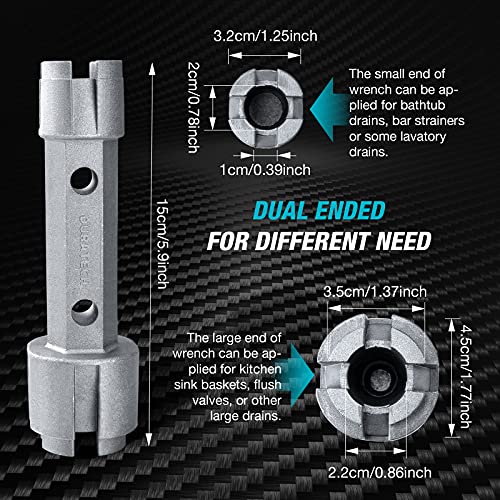 DURATECH Tub Drain Remover Wrench for Bath and Shower Drains