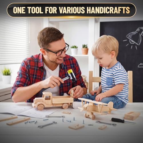 25mm Double-Faced Rubber Mallet Hammer – Soft Non-Marring Rubber Head, Lightweight & Shockproof with Non-Slip Handle, Durable Scratch-Free Tool for Jewelry, Leather, Flooring, Tile & DIY