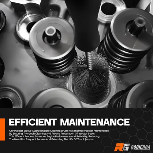 Injector Sleeve Cup/Seat/Bore Cleaning Brush Kit Replace AP0084 AP0085 3252 Compatible with Ford 1994~2018 Powerstroke 6.0L 6.4L 6.7L 7.3L / Caterpillar 3126 C7 C9 / Navistar/Maxxforce