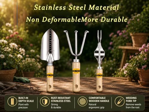 Gardening Tool Kit,Made of Stainless Steel Material,Among Which the Garden Spade Hand Shovel is Very Suitable for Digging Loosening Soil Weeding and Planting